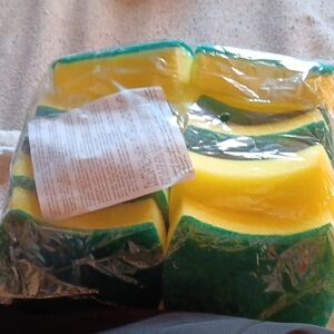 Pack of Yellow and Green Kitchen Scrub Sponges